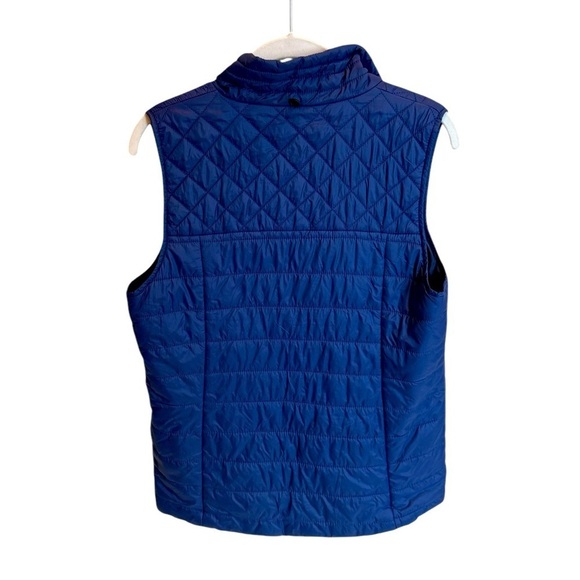 LONDON FOG Down Thin Puffer Vest Size Medium Navy Blue Lightweight - Picture 2 of 3